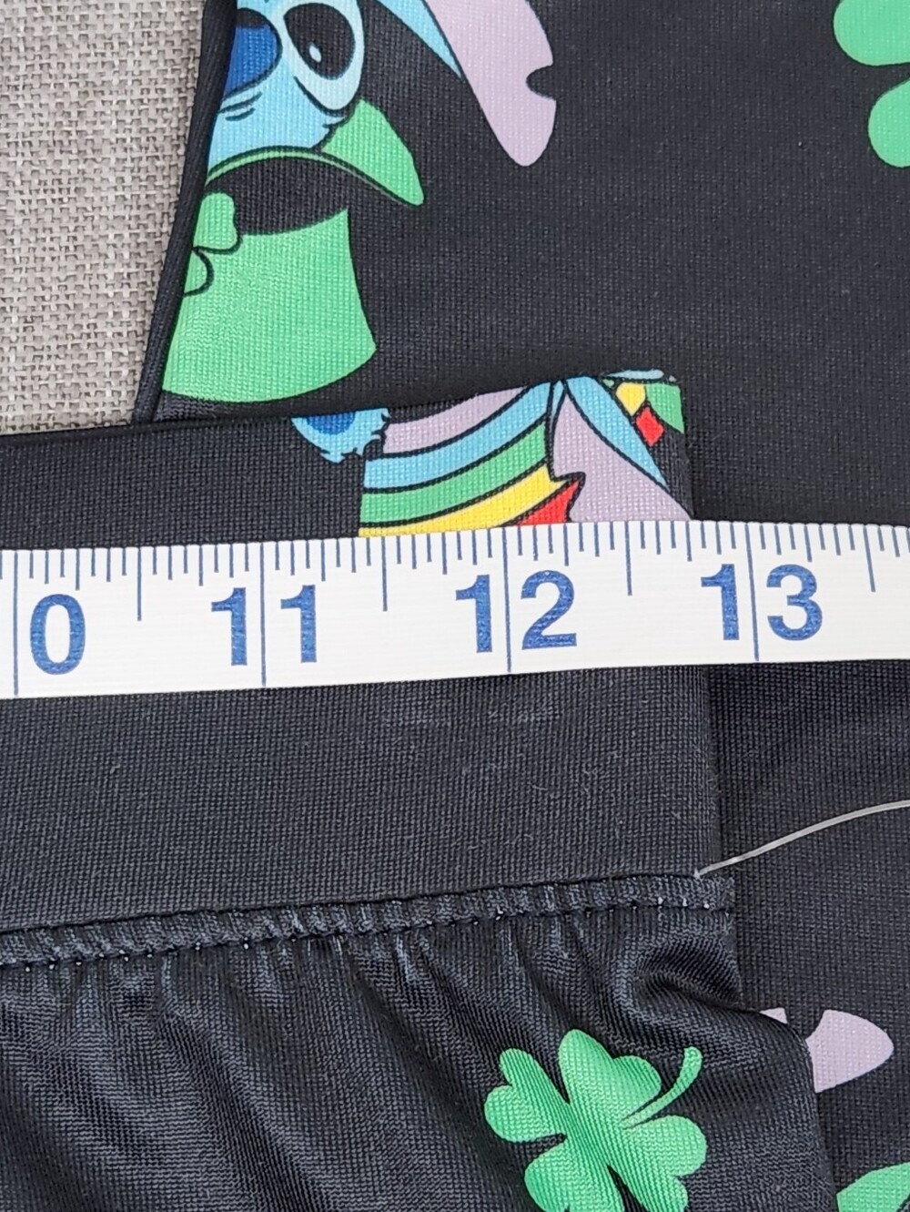 Disney Stitch St. Patrick Day Clover Stretch Leggings. Junior Small - Picture 8 of 11